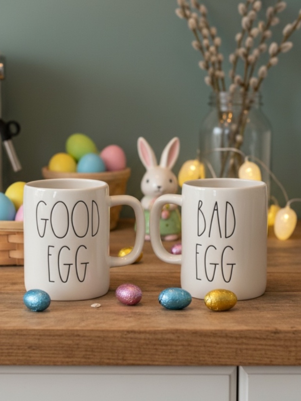 Rae Dunn Set of 2 Ceramic Easter/Spring Mugs